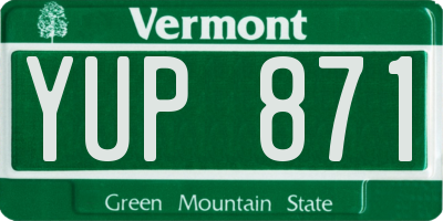 VT license plate YUP871