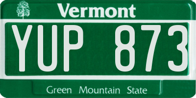 VT license plate YUP873