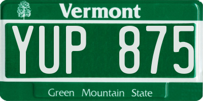VT license plate YUP875
