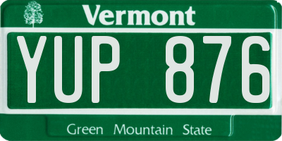 VT license plate YUP876