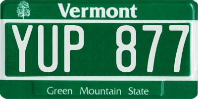 VT license plate YUP877