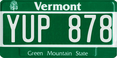 VT license plate YUP878