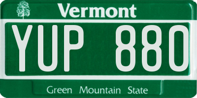 VT license plate YUP880