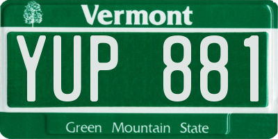 VT license plate YUP881