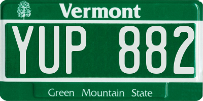 VT license plate YUP882