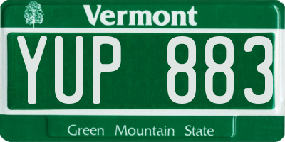 VT license plate YUP883