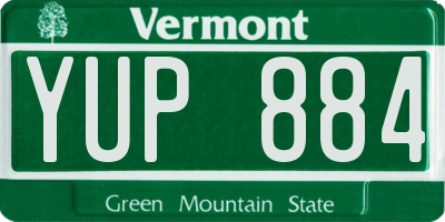 VT license plate YUP884