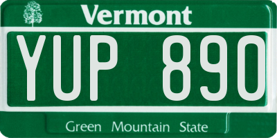VT license plate YUP890