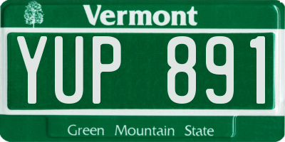 VT license plate YUP891