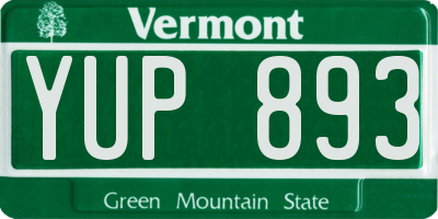 VT license plate YUP893
