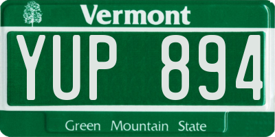 VT license plate YUP894