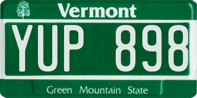 VT license plate YUP898