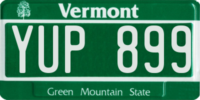 VT license plate YUP899