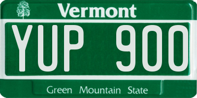 VT license plate YUP900
