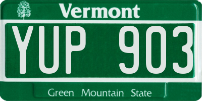 VT license plate YUP903