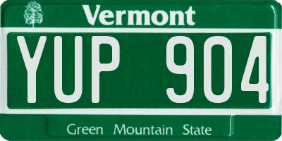 VT license plate YUP904