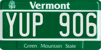 VT license plate YUP906