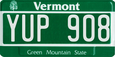 VT license plate YUP908