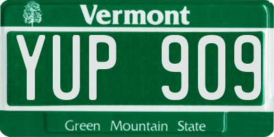 VT license plate YUP909