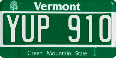 VT license plate YUP910