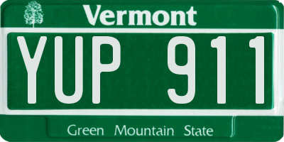 VT license plate YUP911