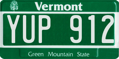 VT license plate YUP912