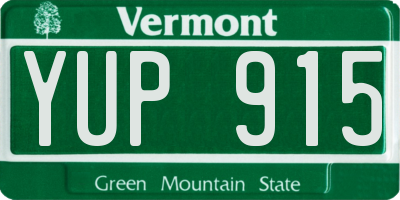 VT license plate YUP915