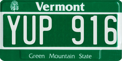 VT license plate YUP916