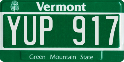 VT license plate YUP917