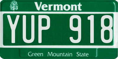 VT license plate YUP918