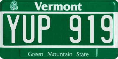 VT license plate YUP919