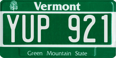 VT license plate YUP921