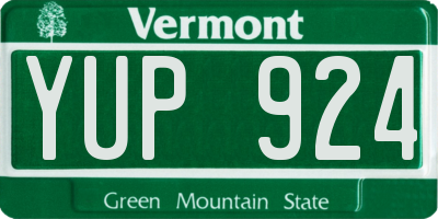 VT license plate YUP924