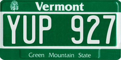 VT license plate YUP927