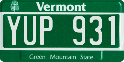 VT license plate YUP931