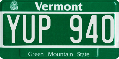 VT license plate YUP940