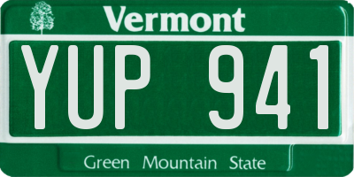 VT license plate YUP941