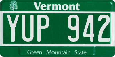VT license plate YUP942