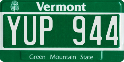 VT license plate YUP944