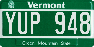 VT license plate YUP948