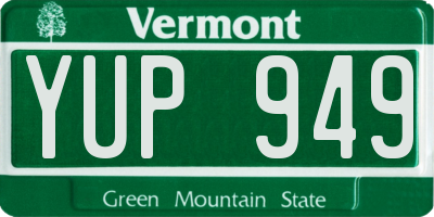 VT license plate YUP949