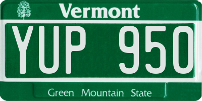 VT license plate YUP950