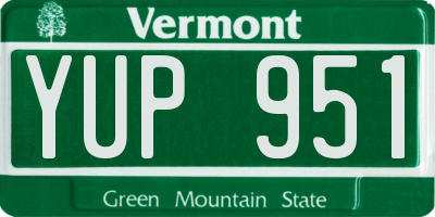 VT license plate YUP951