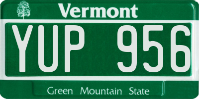 VT license plate YUP956