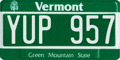 VT license plate YUP957