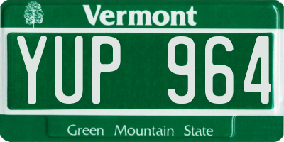 VT license plate YUP964