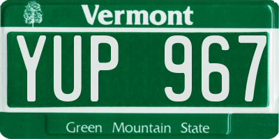 VT license plate YUP967