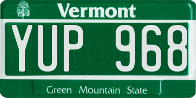 VT license plate YUP968