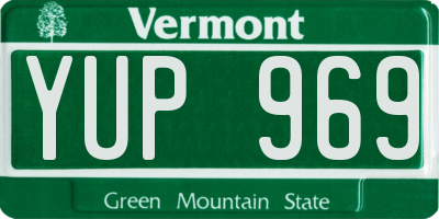 VT license plate YUP969