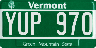 VT license plate YUP970